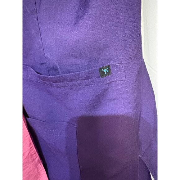 Pink & Purple Womens Scrub Tops Set Of 3 With Pockets Lightweight Comfortable 2X - Picture 5 of 10